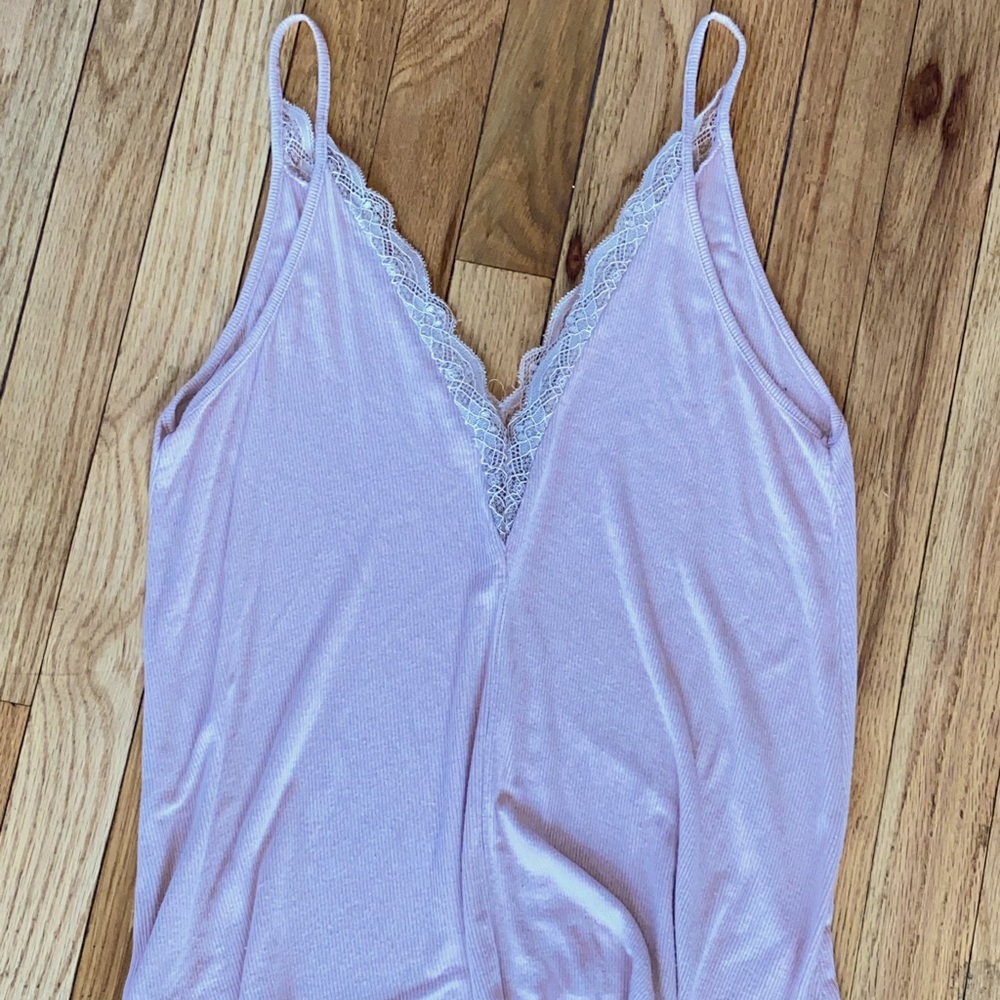 Pink lace tank top